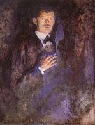Holding a cigarette of Self-Portrait Edvard Munch